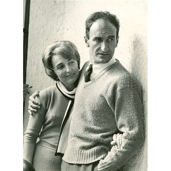 With his wife, Pilar