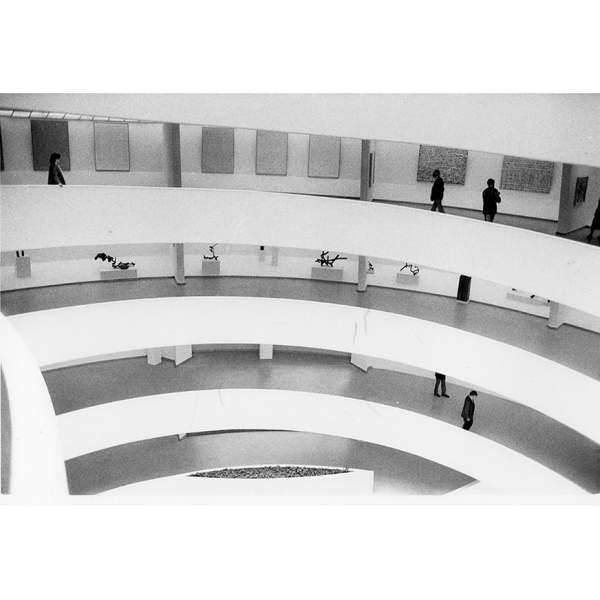 Installation view of the anthological exhibition held at the Solomon R. Guggenheim Museum, New York