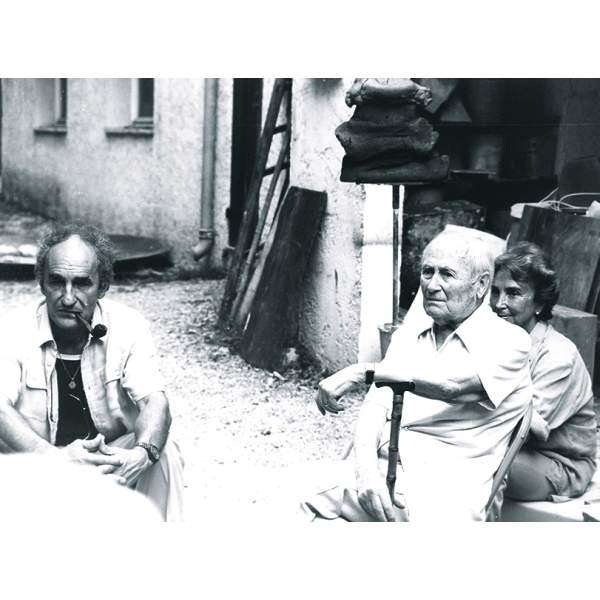 Chillida, Joan Miró, and Pilar at the Fondation Maeght, Saint-Paul-de-Vence