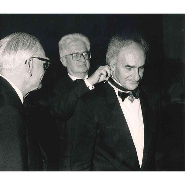 Chillida being awarded the Ordre Pour le Mérite für Wissenschaften und Künste granted by the German parliament