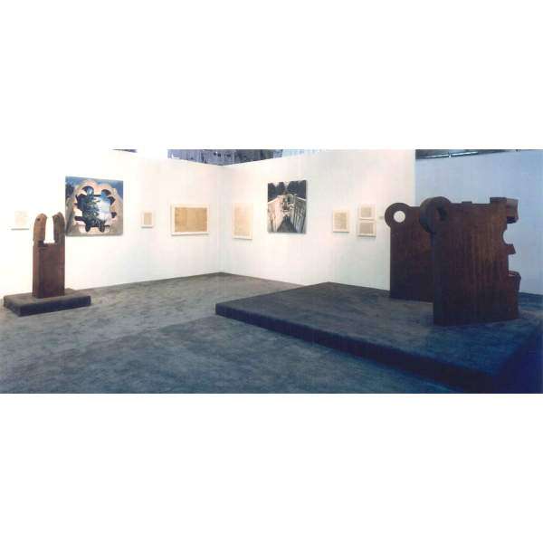 Installation view of Chillida at Gernika. Birth of a Monument at the Tasende Gallery in La Jolla