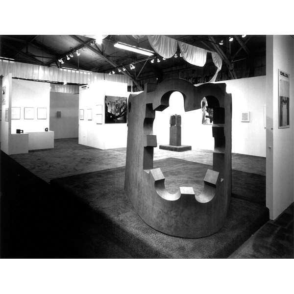 Installation view of Chillida at Gernika. Birth of a Monument at the Tasende Gallery in La Jolla