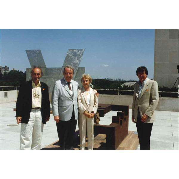 Frank Ribellin, Chillida, and Pilar by Música Callada II, Homenaje a J. S. Bach [Silent Music II, Homage to J.S. Bach] at the Metropolitan Museum of Art in New York