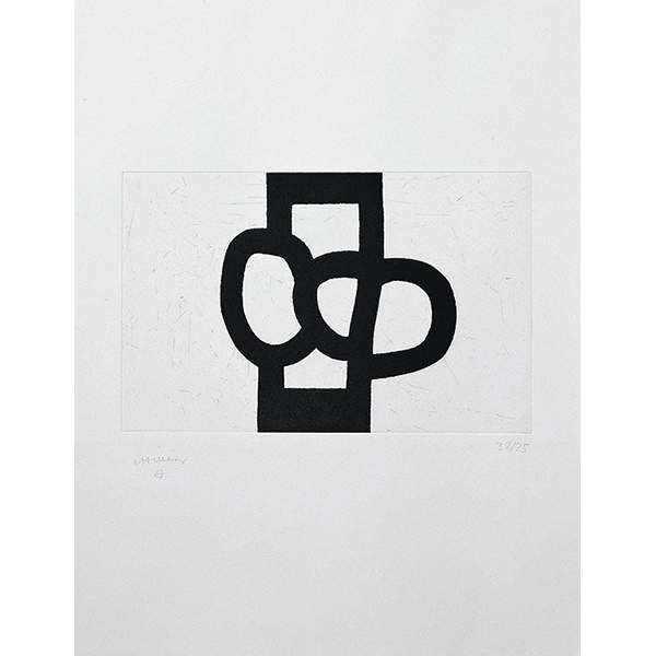 One of Chillida's etchings in Le Miracle du Feu, by Yves Bonnefoy. Paris: F. Benichou, 1986